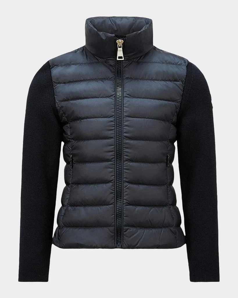 Moncler Girl
s Padded Wool Zip-Up Cardigan, Size 4-6