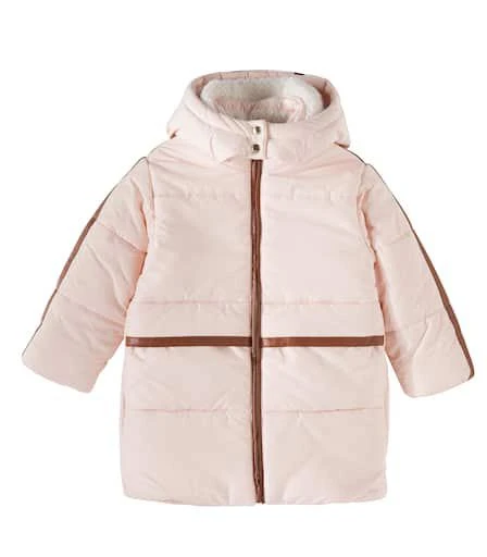 Chloé Kids Faux leather-trimmed puffer coat 1