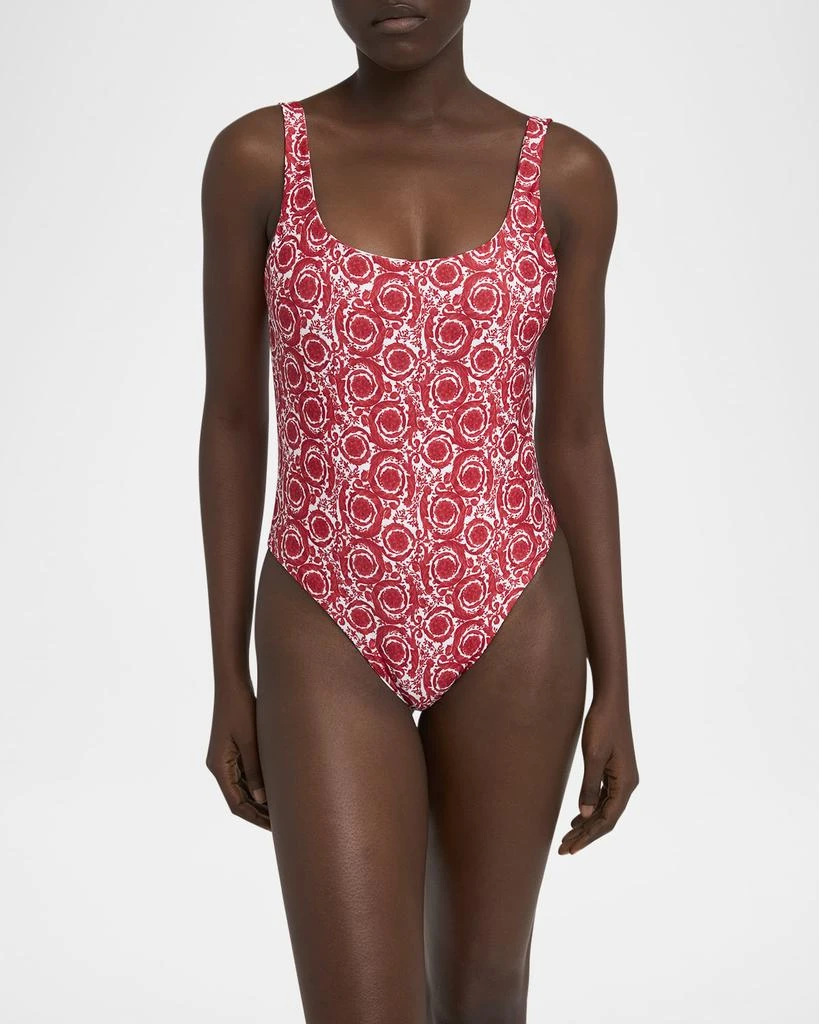 Versace Strawberry Garden Barocco Reversible One-Piece Swimsuit 2