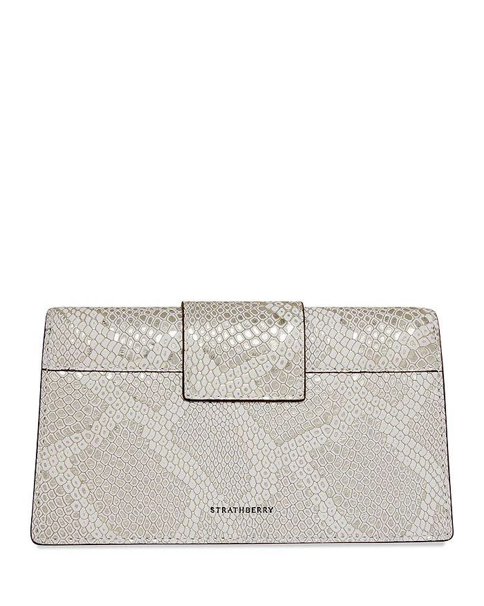 Strathberry Crescent on a Chain Snake Embossed Leather Crossbody 4