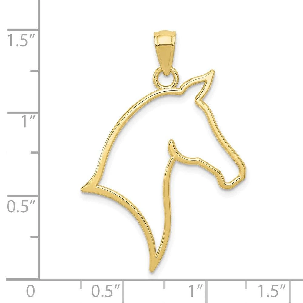 Diamond2Deal 10k Yellow Gold Horse Head Pendant 4