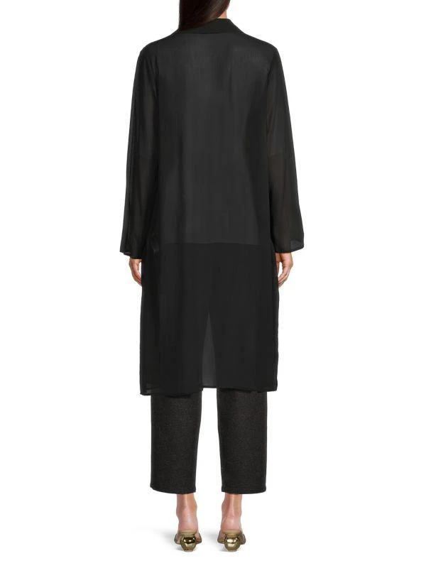 Eileen Fisher Classic Collar Silk Open-Front Jacket 2