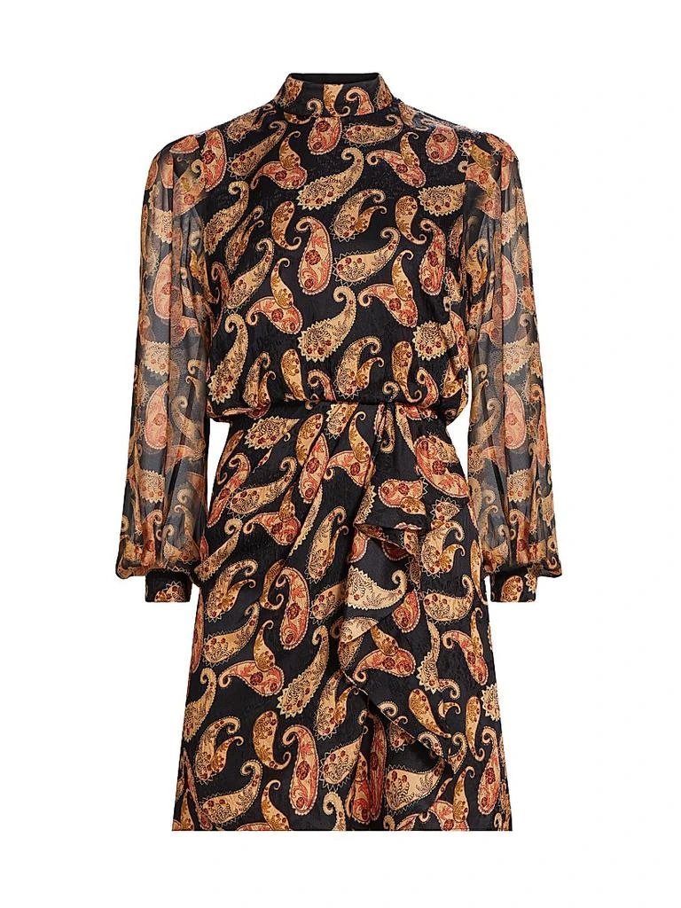 Saloni Isa Paisley Draped Minidress 1