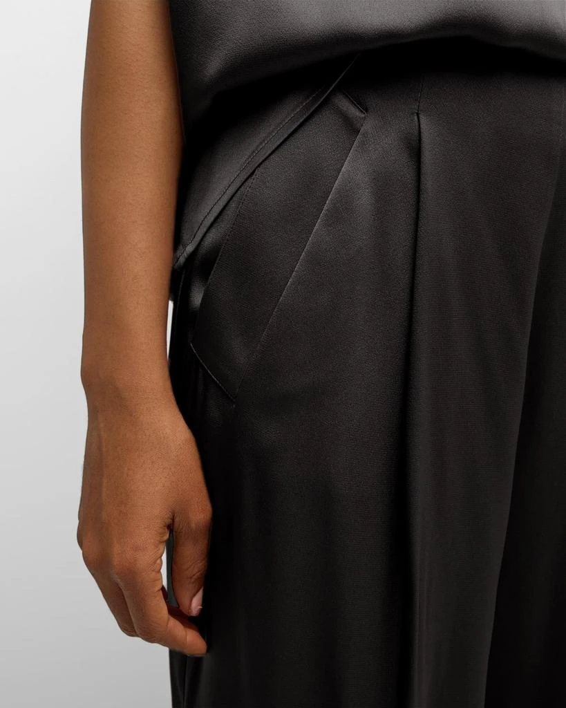 LAPOINTE High-Rise Satin Pleated Relaxed-Leg Pants 5