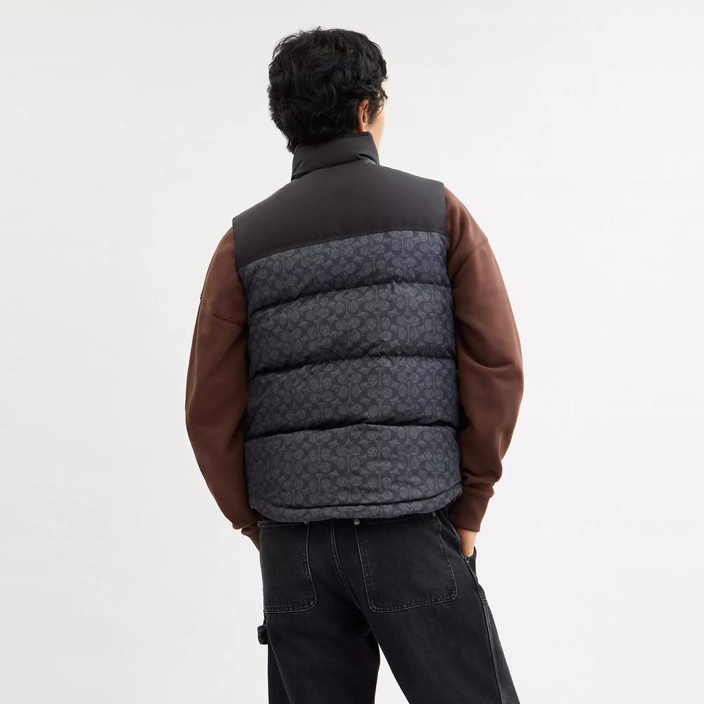 Coach Signature Down Vest In Recycled Polyester