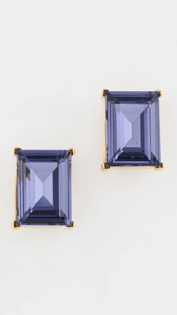 Kenneth Jay Lane Rectangle Stone Pierced Earrings