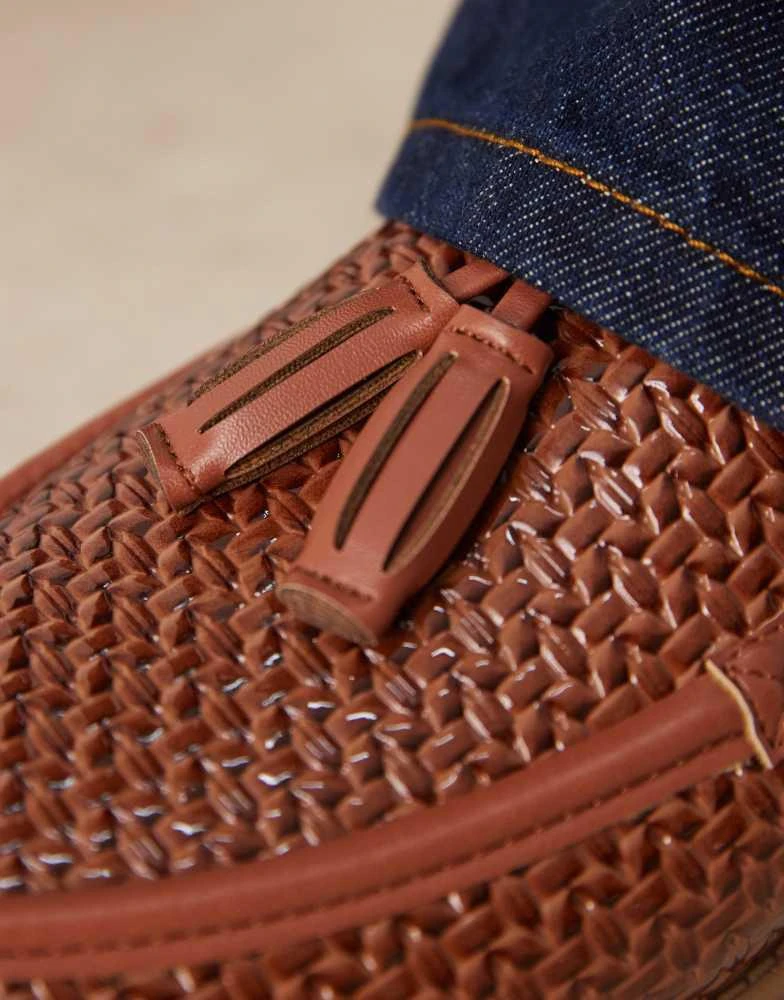 ASOS ASOS DESIGN mule loafers in tan weave 2