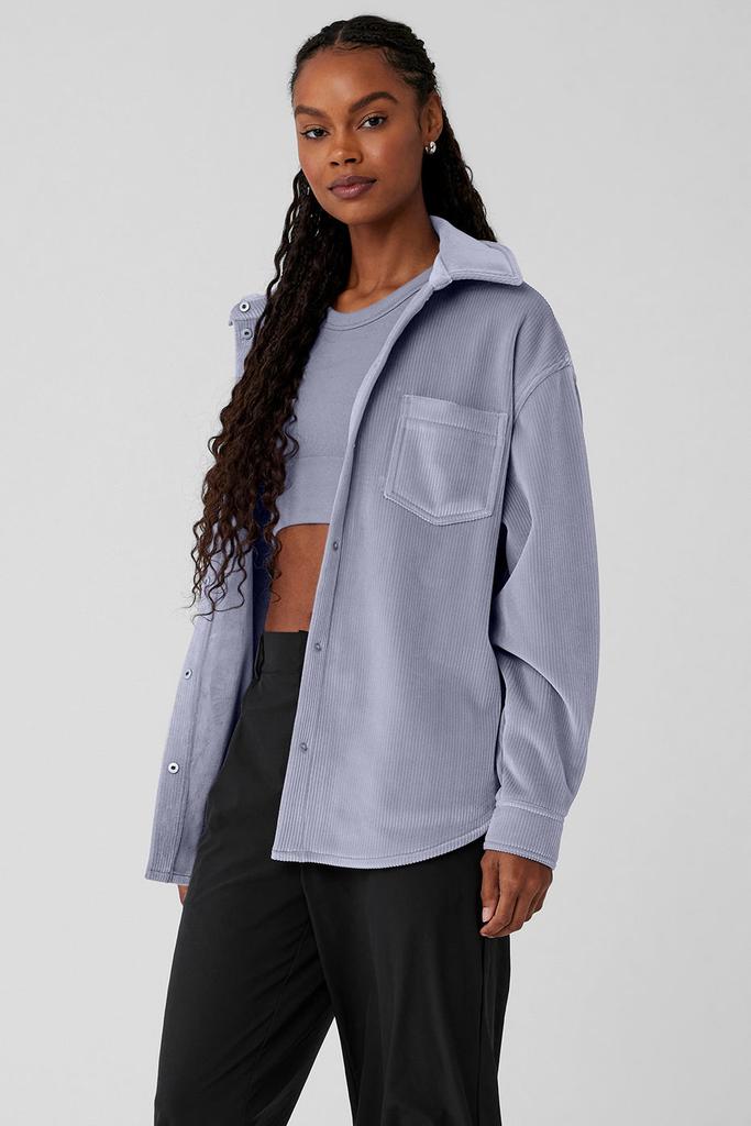 ジャケット [Alo Yoga] Ribbed Velour Mountain Side Shacket Ribbed Velour Mountain Side Shacket - Ivory | Alo Yoga