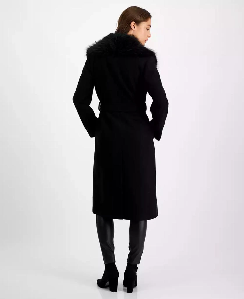 Sam Edelman Women's Belted Faux-Fur-Collar Walker Coat 2