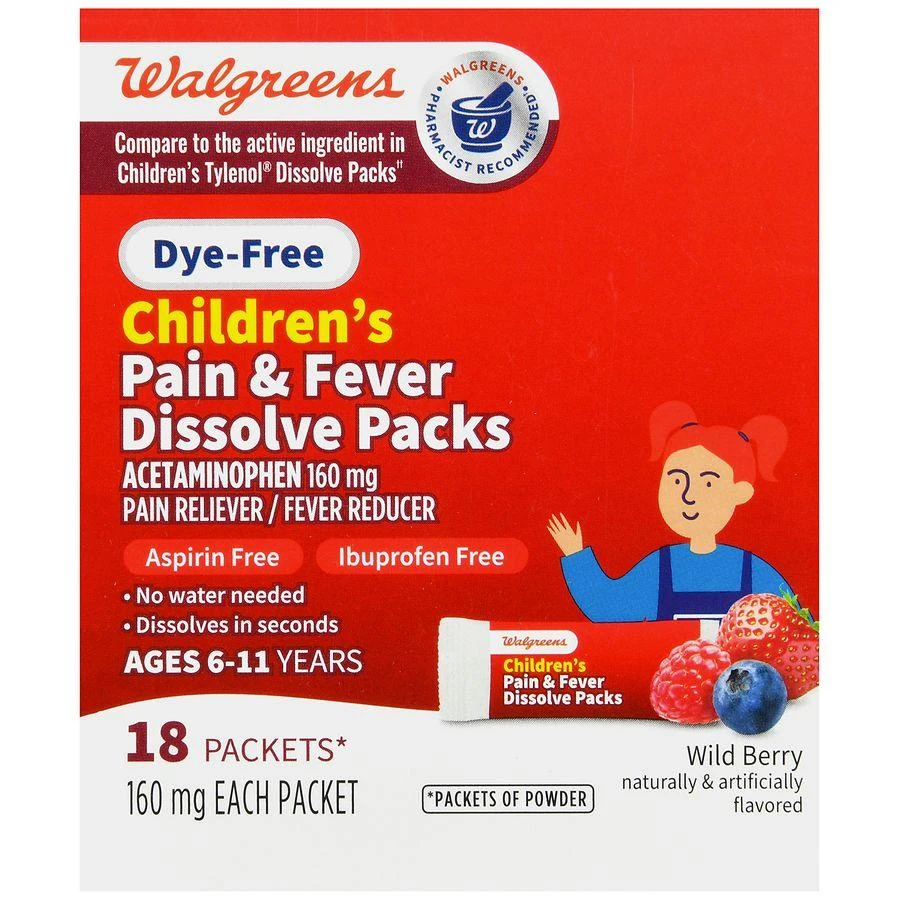 Walgreens Children's Pain & Fever Dissolve Packs Wild Berry 2