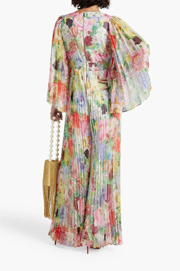 ALICE + OLIVIA Bennet pleated floral-print chiffon wide-leg jumpsuit 3