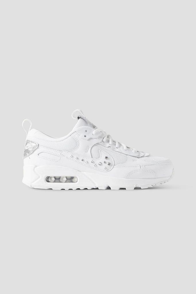 NIKE Air Max 90 Futura crystal-embellished leather and mesh sneakers