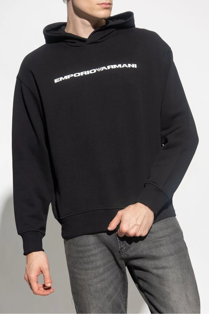 Emporio Armani Emporio Armani Logo Printed Straight Hem Hoodie 3
