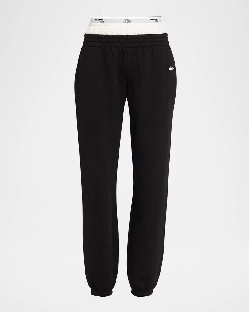 HOMMEGIRLS x Fruit Of The Loom Peekaboo Boxer Straight-Leg Ankle Sweatpants 1