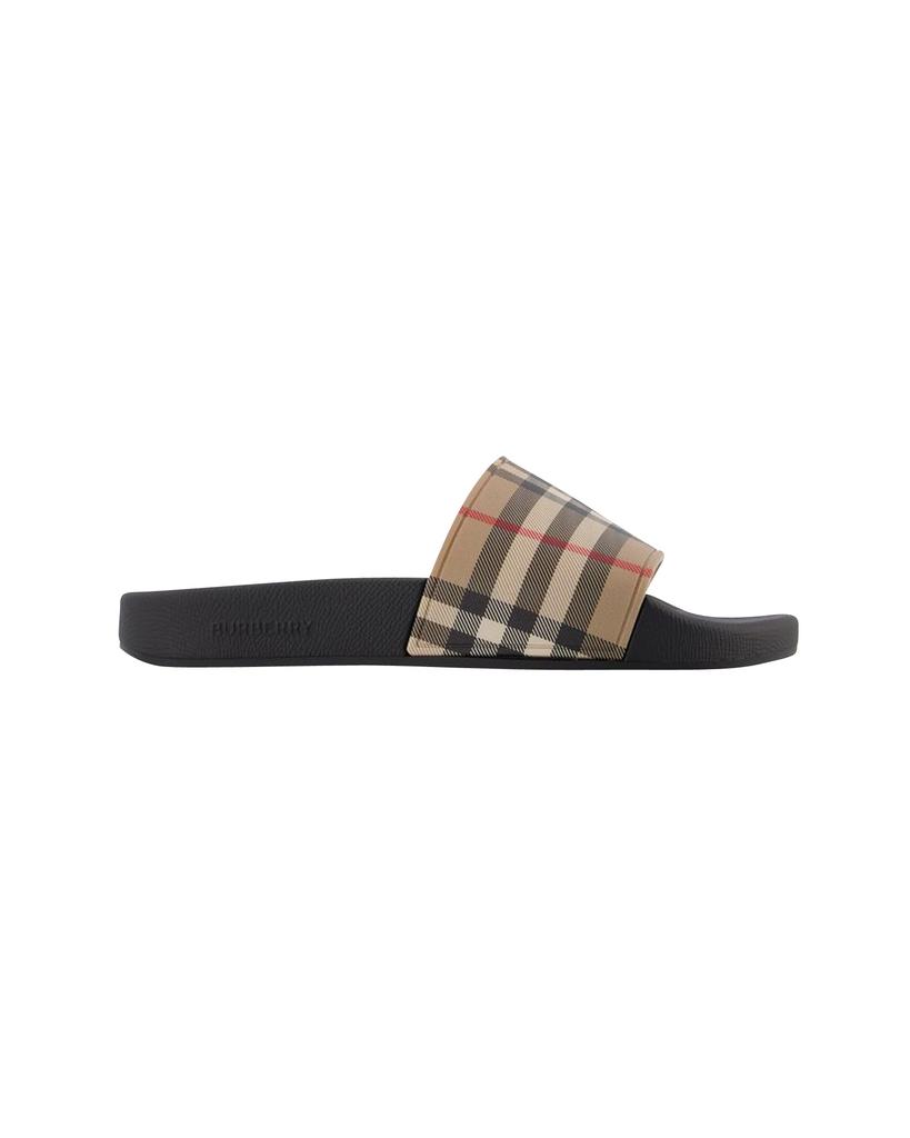 Burberry Lf Sdl Furley L Chk Slides -  - Beige - Polyurethane