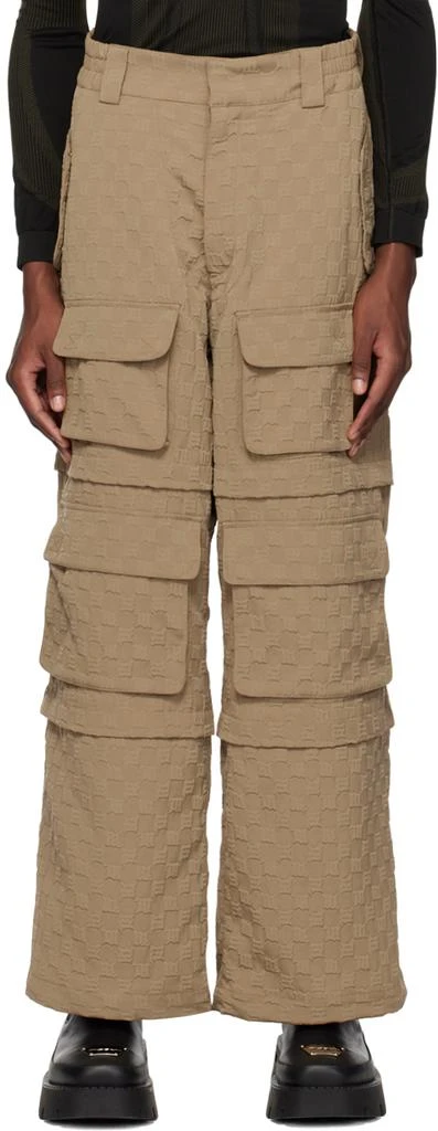 Misbhv Taupe Jordan Barrett Edition Embossed Cargo Pants 1