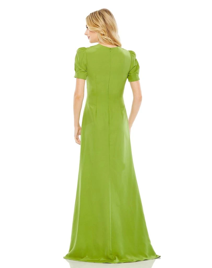 Ieena for Mac Duggal Puff Sleeve Embellished Cutout Evening Gown 2