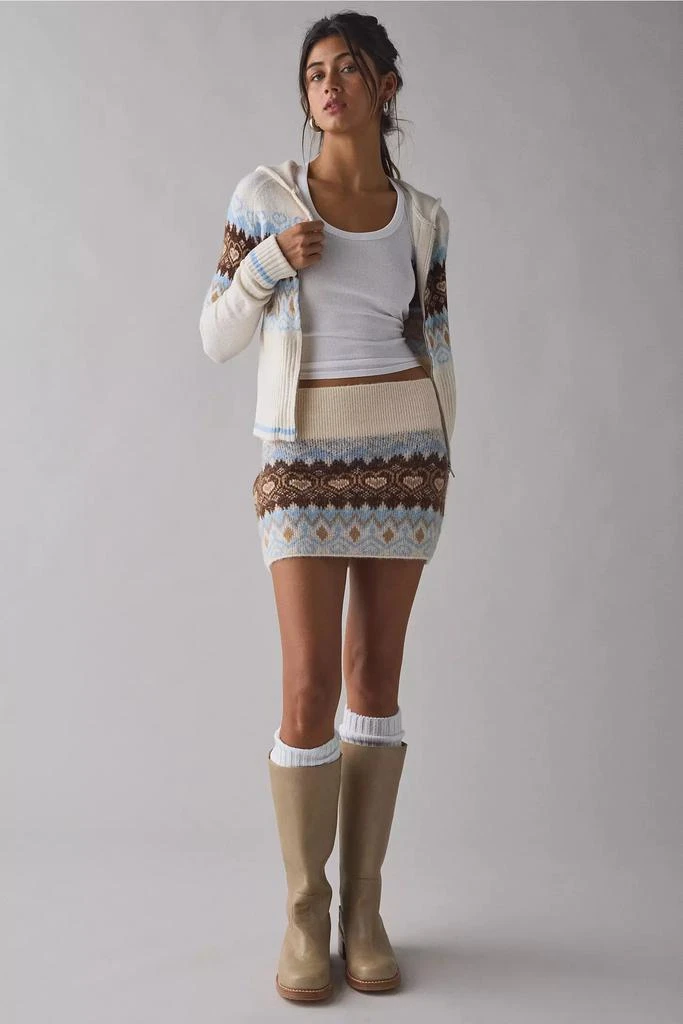 BDG BDG Monet Fair Isle Knit Zip-Up Hoodie Sweater 2