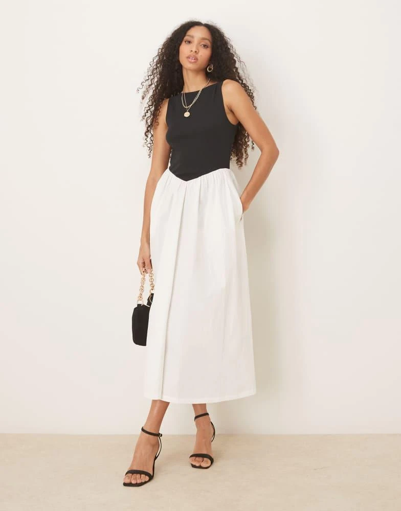 Nobody's Child Verity drop hem mono contrast midi dress in black and white   On Sale Now with Up to 56% Off | Discover Exclusive Deals & Savings at  BeyondStyle  Authentic
