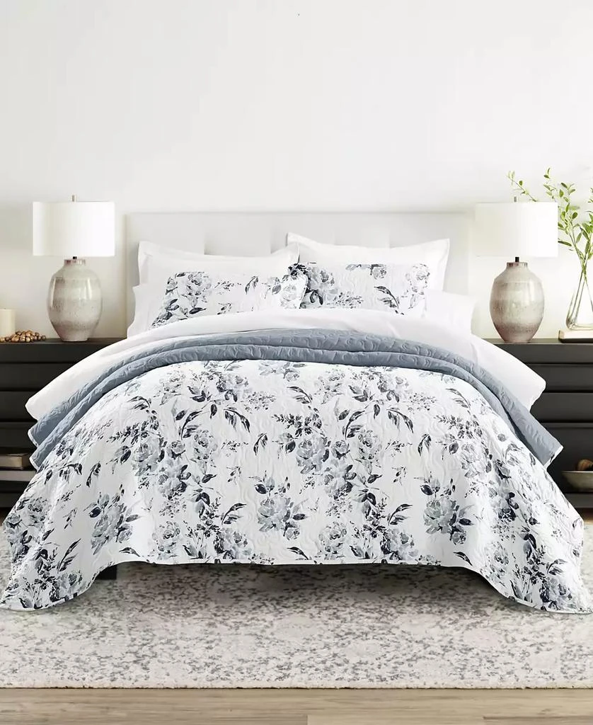IENJOY HOME Rose Garden Reversible 2-Pc. Quilt Set 1