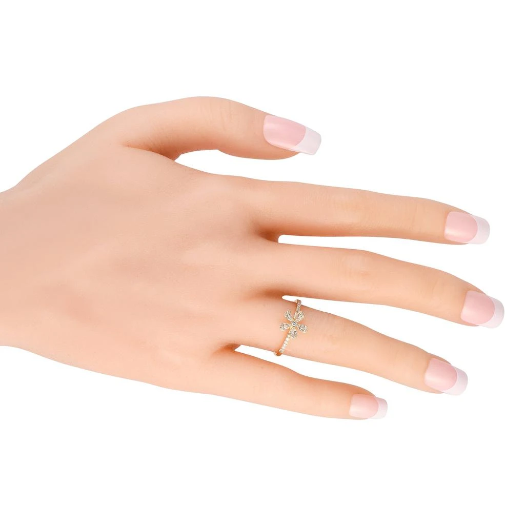 Non Branded LB Exclusive 14K Yellow Gold 0.20ct Diamond Flower Ring RN32404 3