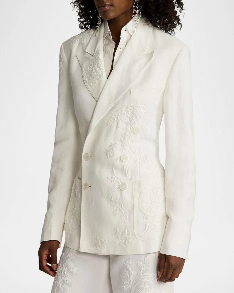 Ralph Lauren Collen Embroidered Double-Breasted Jacket 7