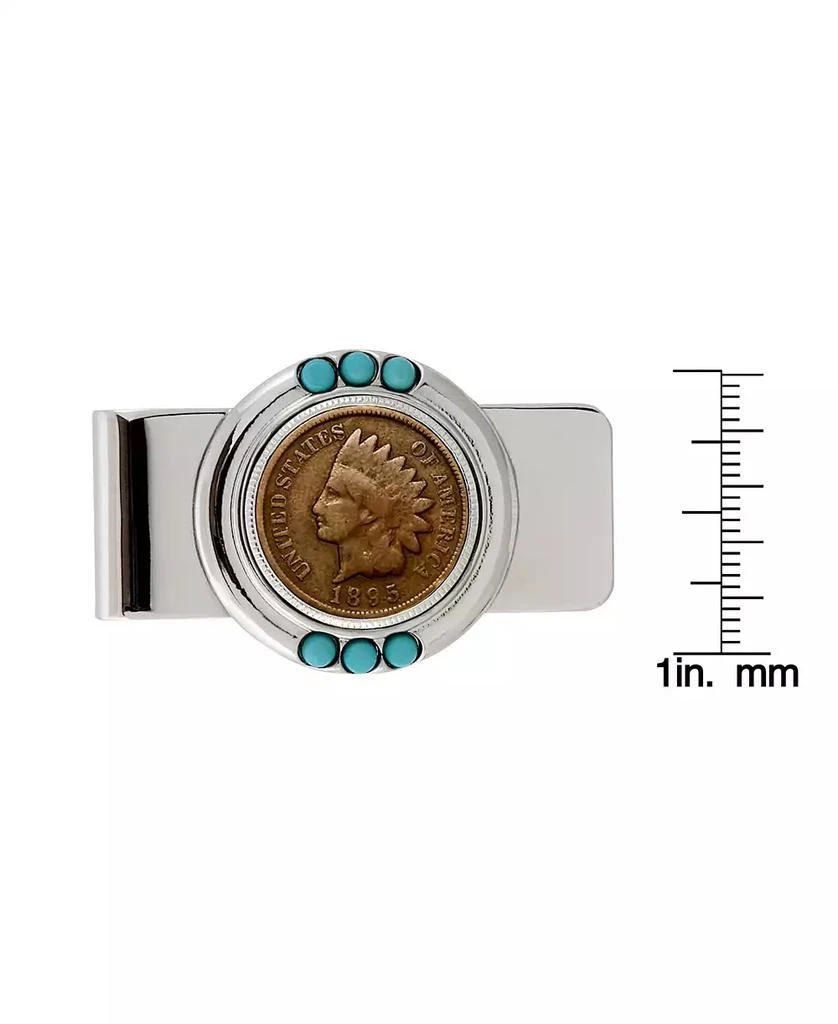 American Coin Treasures Men's 1800's Indian Penny Turquoise Coin Money Clip 2