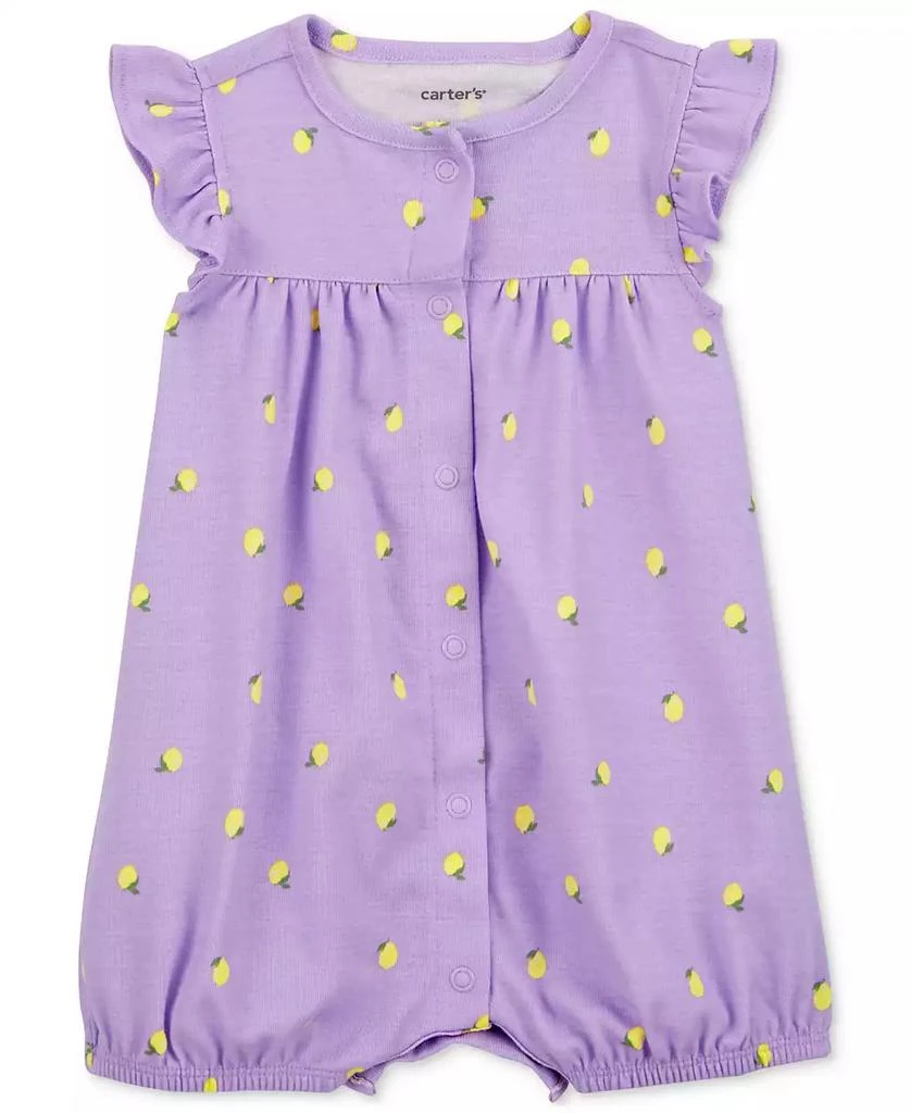 Carter's Baby Girls Lemons Snap-Up Cotton Romper 1