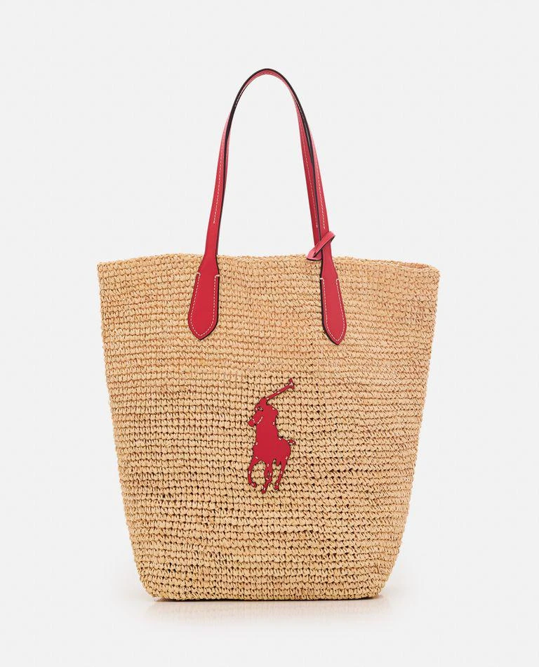 Ralph Lauren Straw Tote Bag W/logo 1