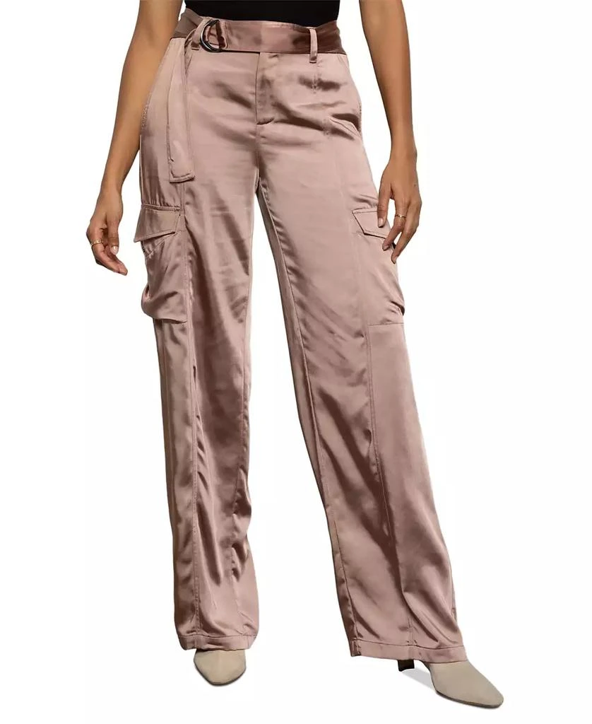 Sanctuary Women's Satin Wide-Leg Cargo Pants 2
