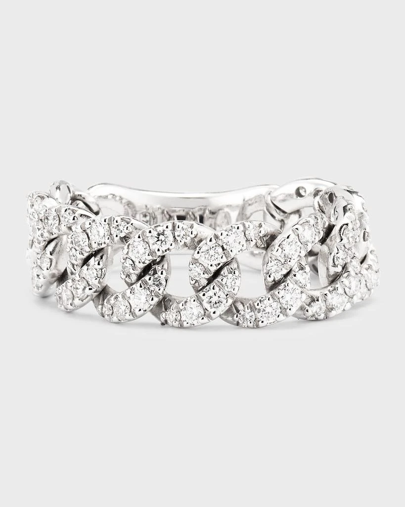 ZYDO 18K White Gold Groumette Ring with Diamonds, Size 7 1