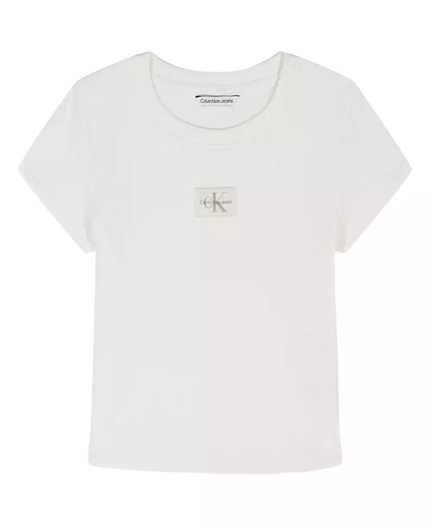 Calvin Klein Big Girls Monogram Patch Rib T-Shirt