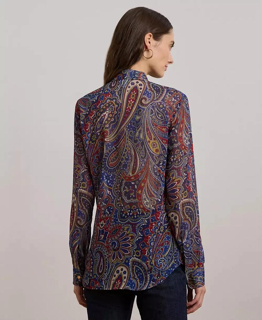 Ralph Lauren Women's Classic-Fit Print Chiffon Tie-Neck Shirt 2