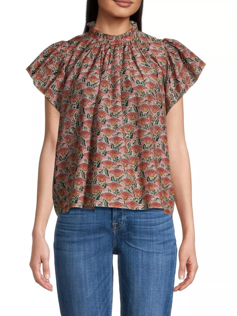 Birds of Paradis Carla Silk-Blend Floral Blouse 3