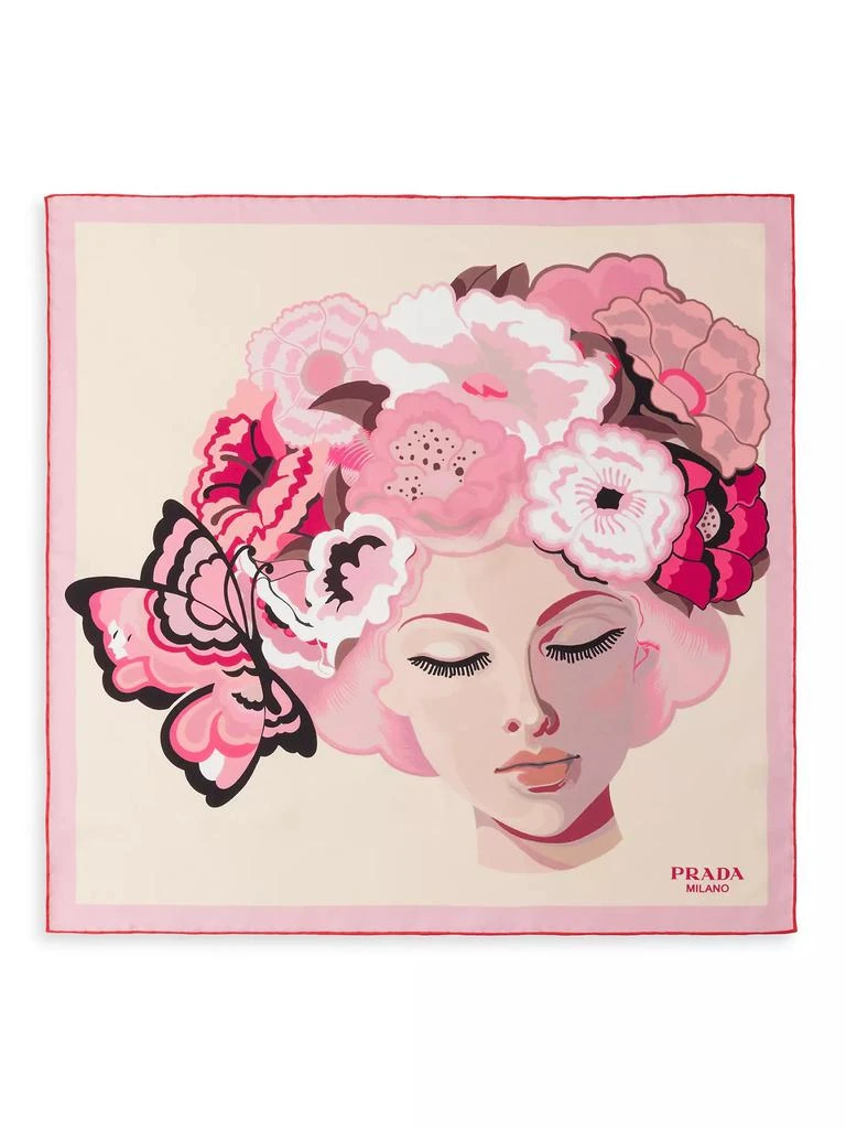 Prada Printed Silk Twill 55CM Square Scarf 1