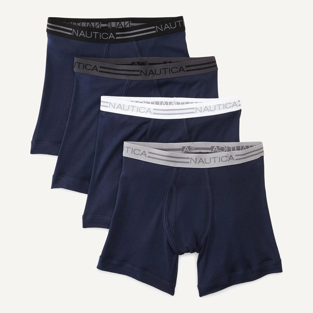 Nautica Mens Cotton Boxer Briefs, 4-Pack 2