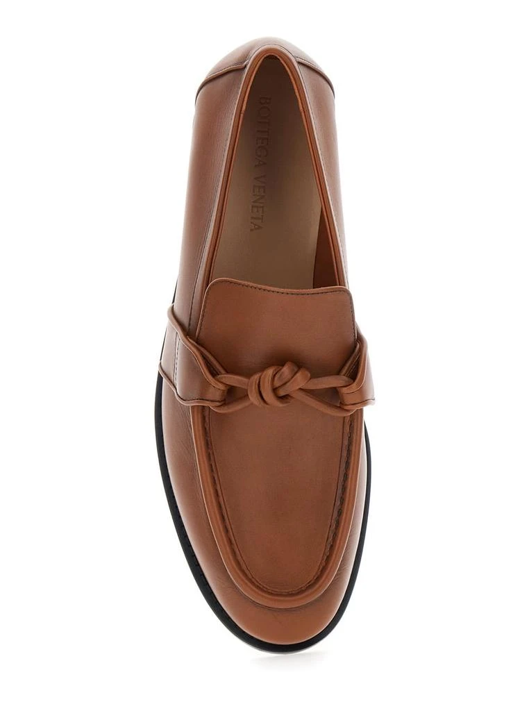 Bottega Veneta Brown Leather Loafers Moccasin-Style BOTTEGA VENETA Astaire embellished leather loafers | NET-A  main image 4