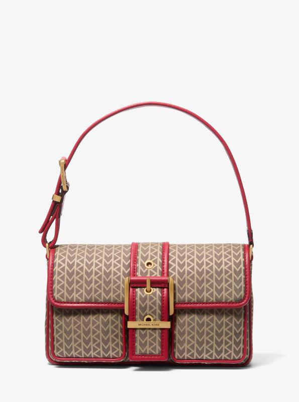 undefined Colby Medium MK2000 Logo Jacquard Shoulder Bag
