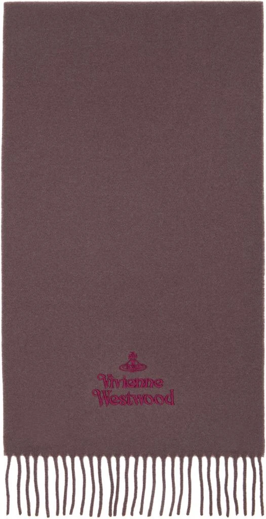 Vivienne Westwood Brown Embroidered Scarf