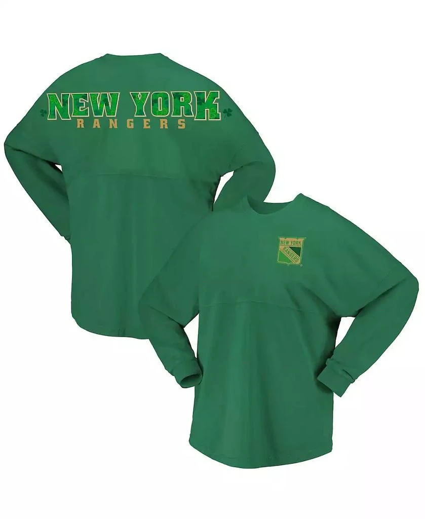 Fanatics Women's Kelly New York Rangers St. Patrick's Day Spirit Jersey T-Shirt 1