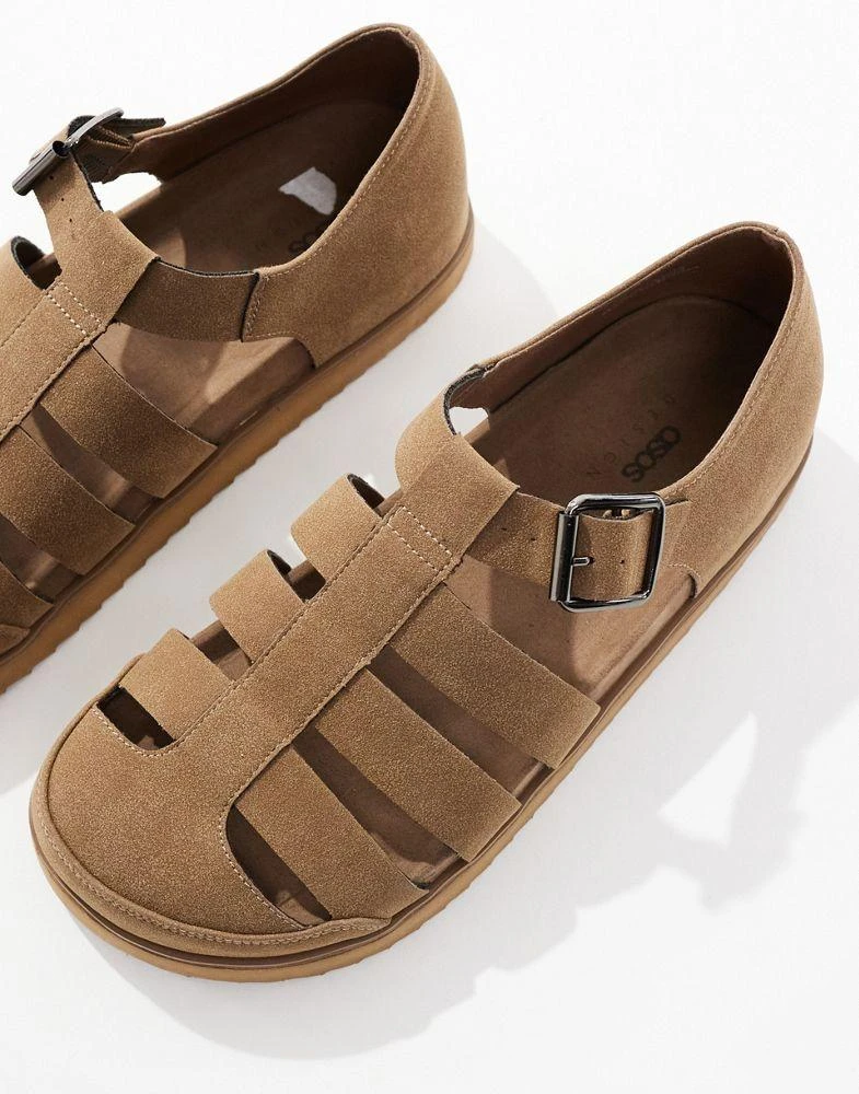 ASOS ASOS DESIGN gladiator sandals in brown with chunky sole 2