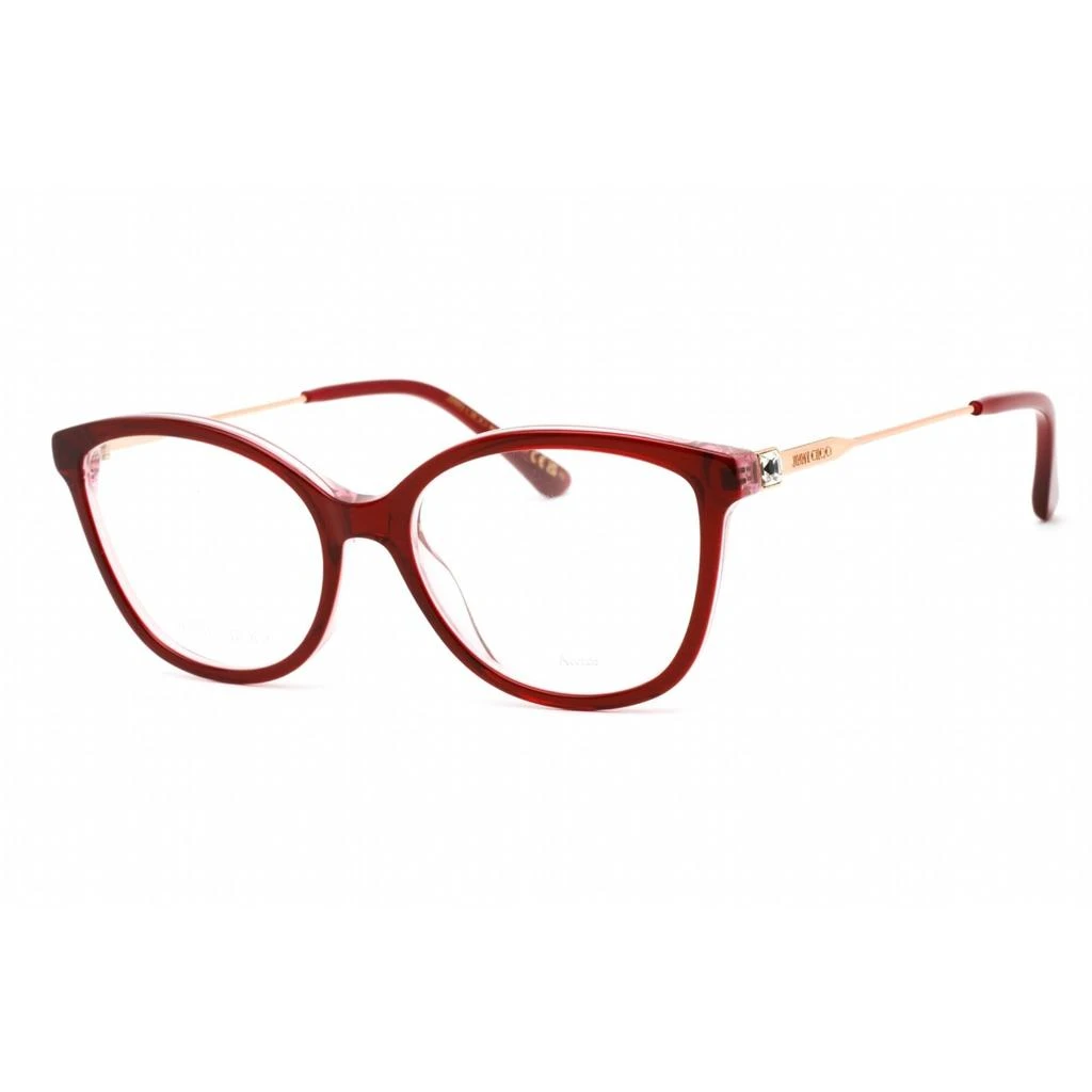 Jimmy Choo Jimmy Choo Women's Eyeglasses - Cat Eye Burgundy Acetate/Metal Frame | JC373 0LDL 00 1