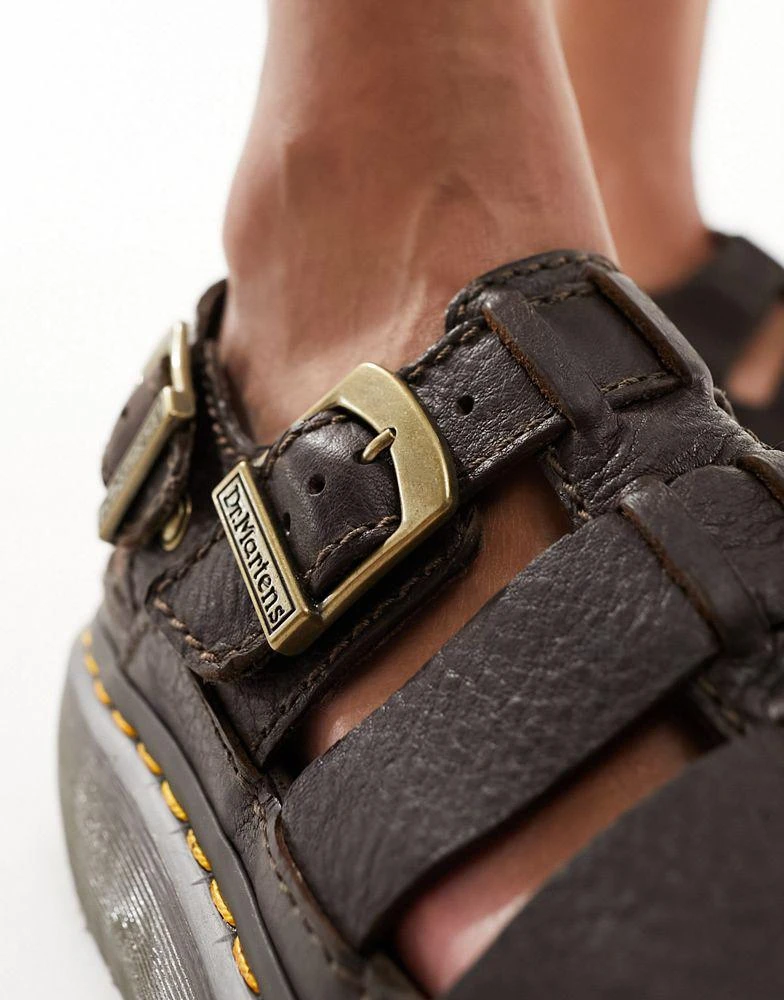 Dr. Martens Dr Martens Wrenlie quad caged sandals in brown 2