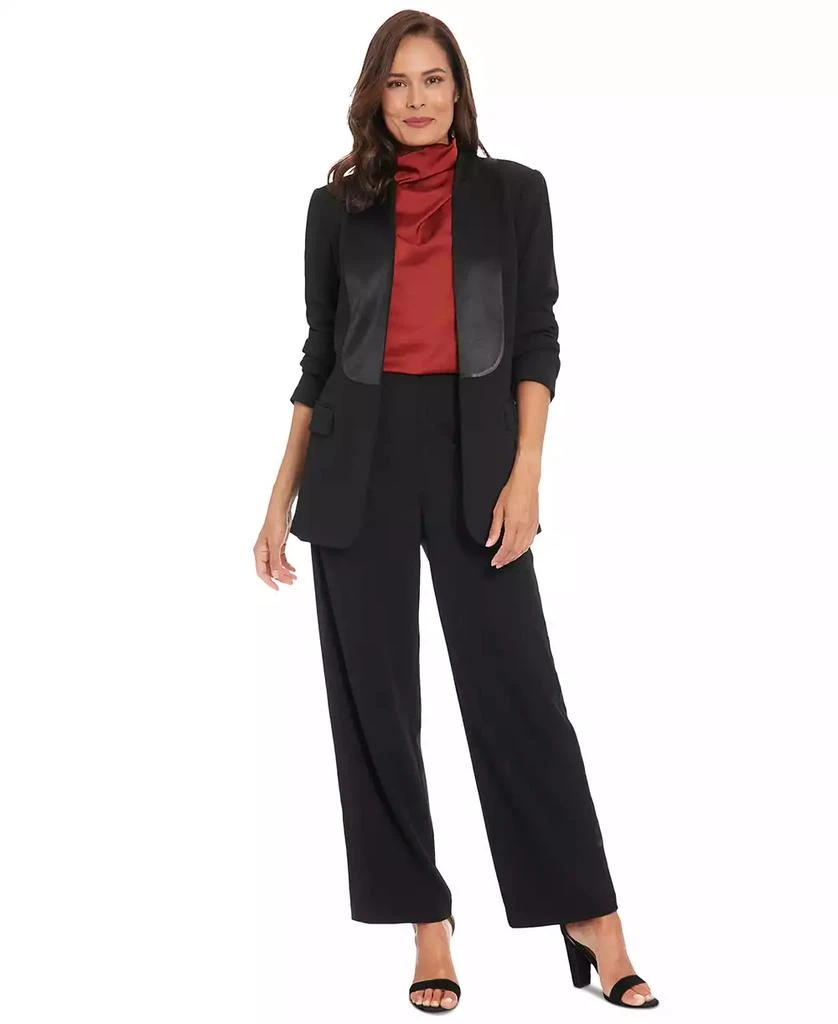 Muse Women's Darted-Waist Tuxedo Straight-Leg Pants 3