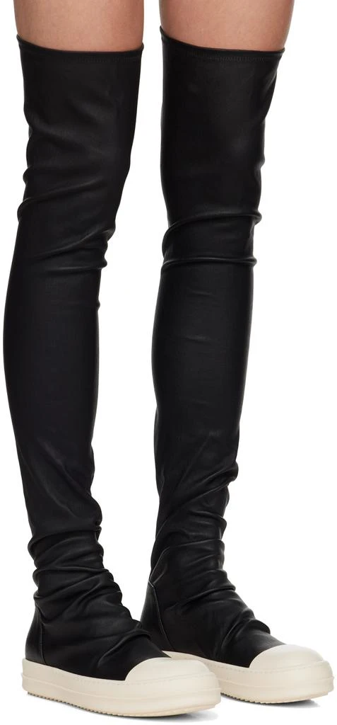 Rick Owens Black Porterville Knee High Stocking Sneaks Boots 4