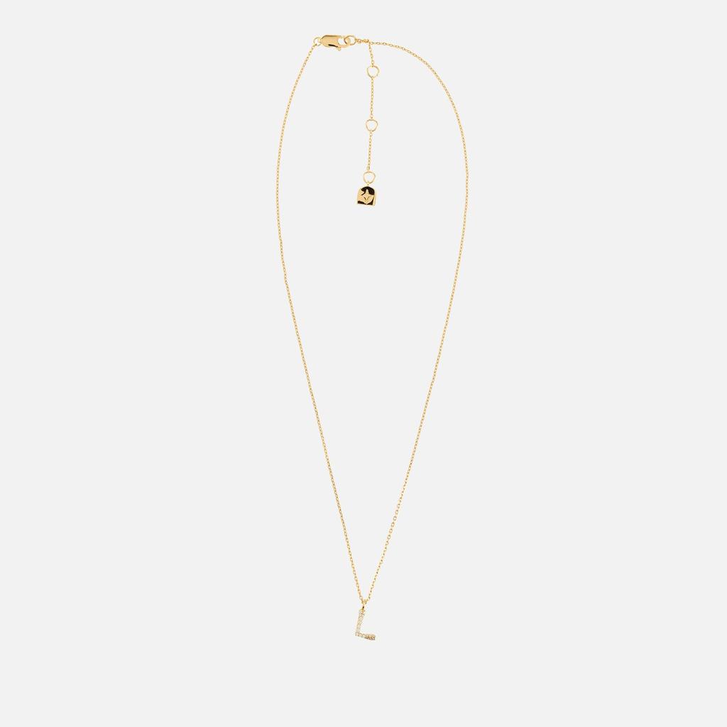 ASTRID & MIYU Astrid & Miyu Initial Pavé 18K Gold-Plated Necklace