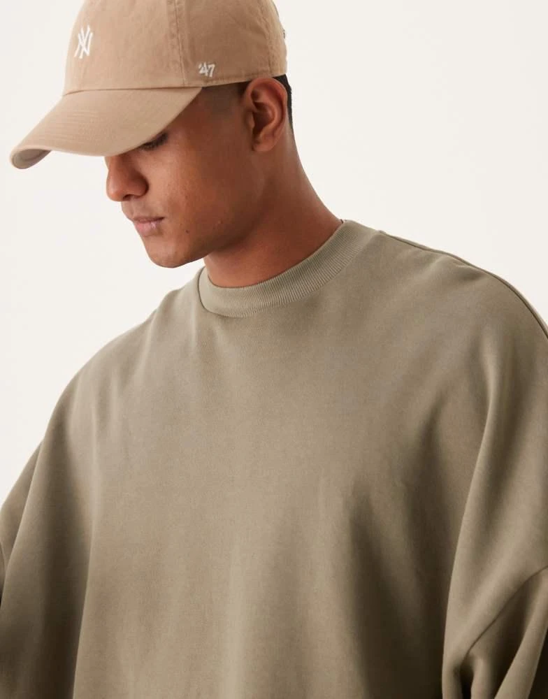 ASOS ASOS DESIGN essential extreme oversized sweatshirt in khaki 2