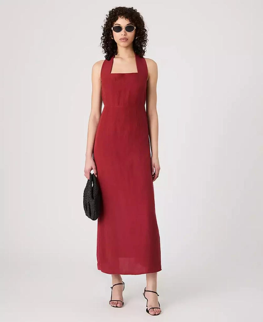 French Connection Women's Birdie Linen-Blend Halter-Neck Midi Dress 2