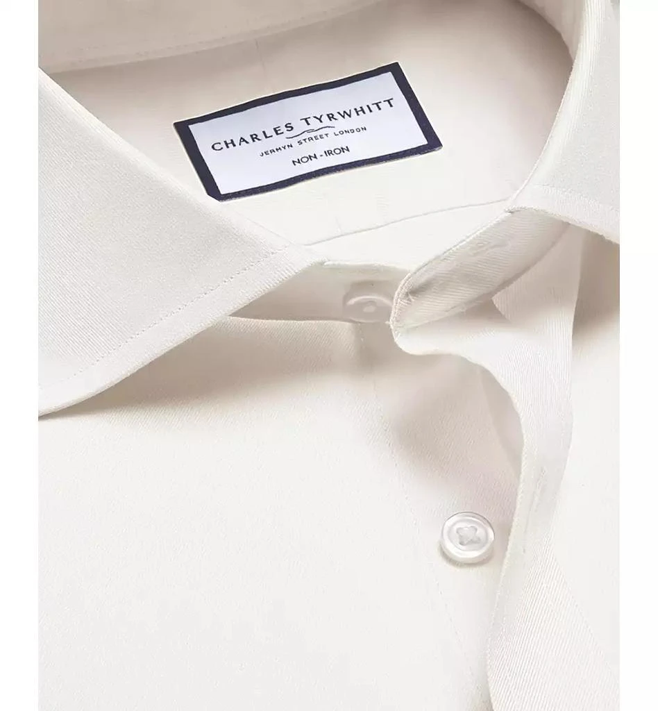 slim fit dress slacks Men's Slim Fit Solid Color Dress Shirt (Ivory), Ivory / X-Large/17-17.5 Neck/36-37 Sleeve main image 1