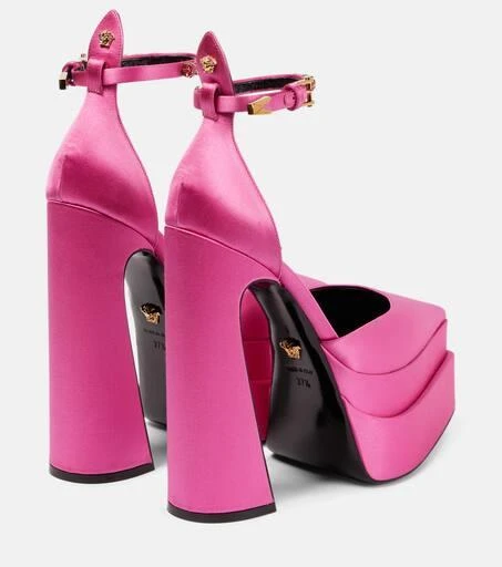 Versace Aevitas Pointy satin platform pumps 3